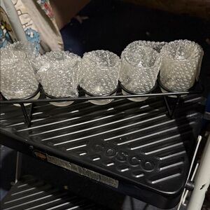 Elegant Black 5pc Candle Holder Set